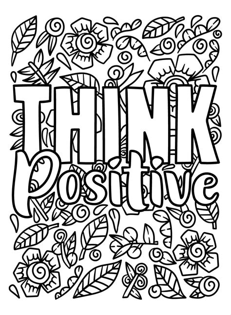 Positive Thinking Coloring Pages Iconmaker Info