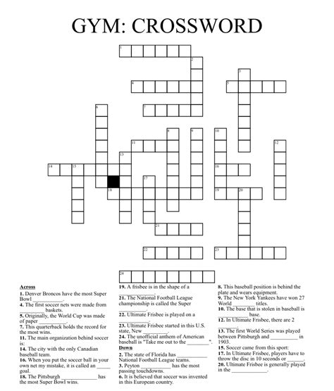 Positive result at the gym crossword. The Crossword Solver found 30 answers to "gym playlist", 10 letters crossword clue. The Crossword Solver finds answers to classic crosswords and cryptic crossword puzzles. Enter the length or pattern for better results. Click the answer to find similar crossword clues. 