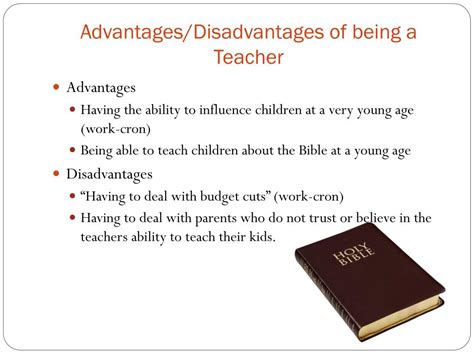 Positives of being a teacher. Figure 7.1. 1: When there is a trusting relationship that values the family, it is easier for parents to trust the care of their children to early educators. [1] Teachers view families as children’s first teachers and seek their assessments of a child’s needs, interests, and … 