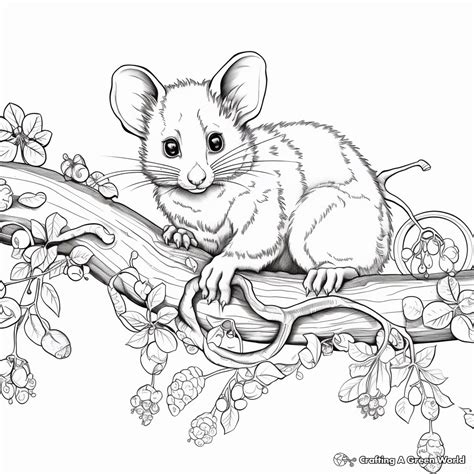 Possum Coloring Shee