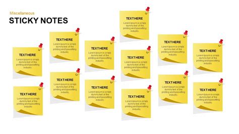 Post It Notes PowerPoint Template and Keynote Slide