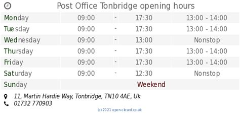 Post Office - Tonbridge - Opening Times & Branch Details