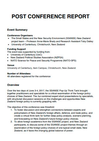 Post conference report sample.  Jan 3, 2024 · Unlock Post-Event Success...
