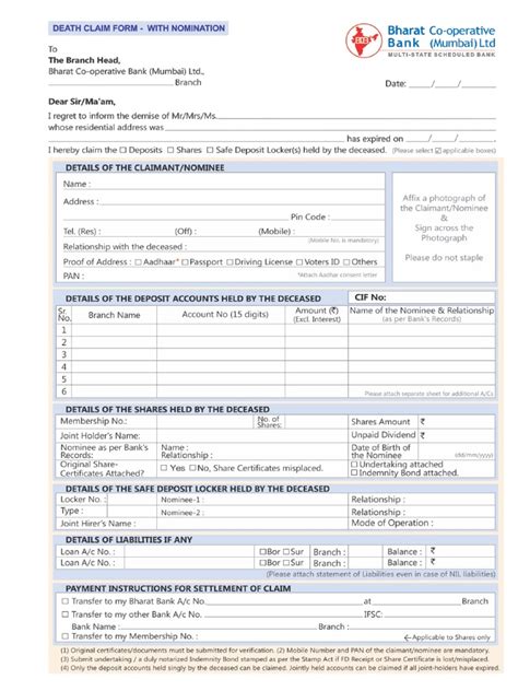 Post office deceased claim form without nomination pdf download.  Applying for a deceased memb...