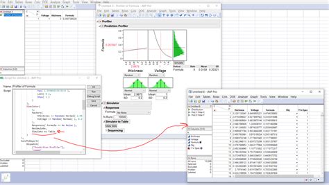 Post processing Monte Carlo from Prediction Profiler JMP