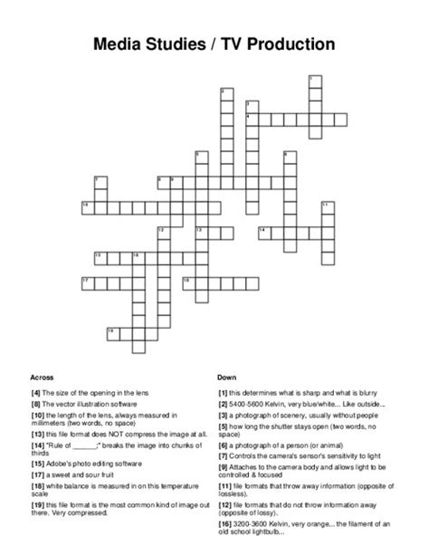 Post production crossword. Things To Know About Post production crossword. 