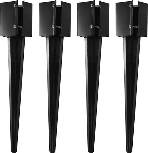 Post spike 4x4. CRIZTA 4Pcs 24" Heavy Duty 4x4 Fence Post Anchor Ground Spike Metal Black Powder Coated - Mailbox Post Anchors. Length: 24 inches, Outer Dimension: 4” x 4” (Fit 3.5” x 3.5” Square Wood Post) 4.6 out of 5 stars 172 