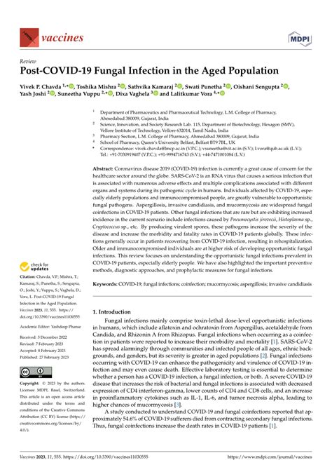 Post-covid-19 fungal infection in the aged population