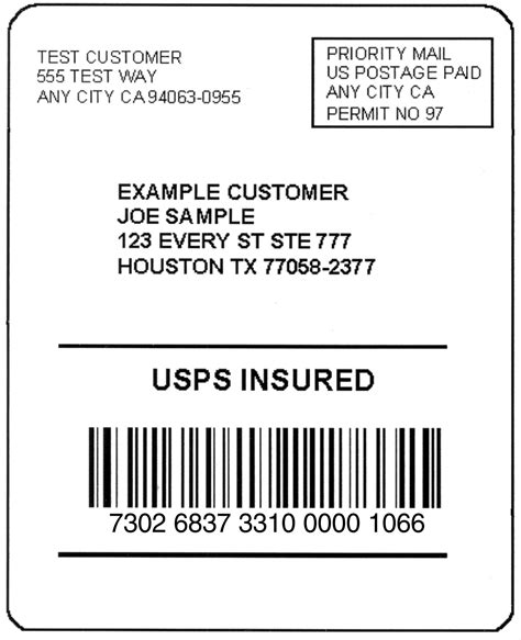 Postal Label Template