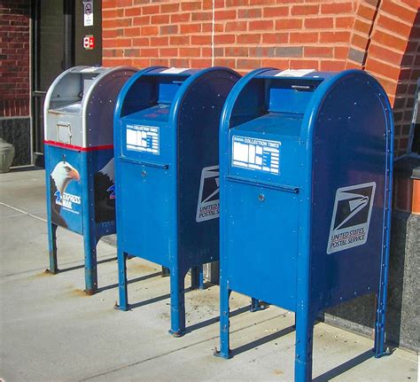Postal drop off. Mail is collected from blue USPS collection boxes at least once daily, Monday-Saturday with the exception of federal holidays. The exact time is specific to ... 