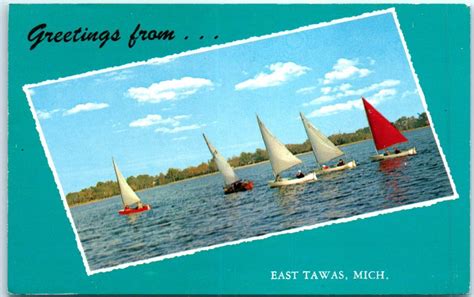 Postcard - Greetings from . . . East Tawas, Michigan eBay