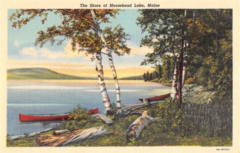 Postcard Moosehead Lake & Lily Bay Mountains, Maine ME udb J10