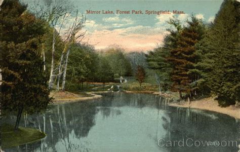 Postcard Springfield,MA,Mirror Lake, Forest Park,1900s, Frederick ...