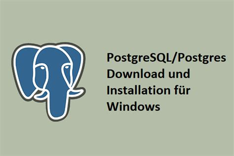 Postgresql Und Windows
