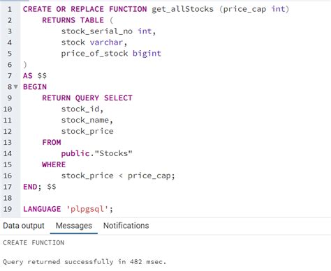 Postgresql function.  Users can also define their own functions and ope...