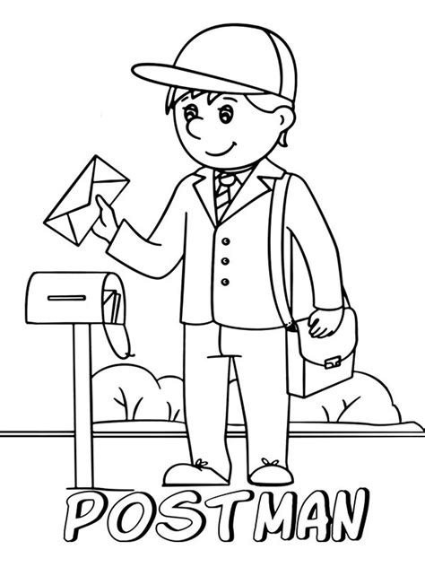Postman Community Helpers Coloring Pages Coloring Free Coloring Free