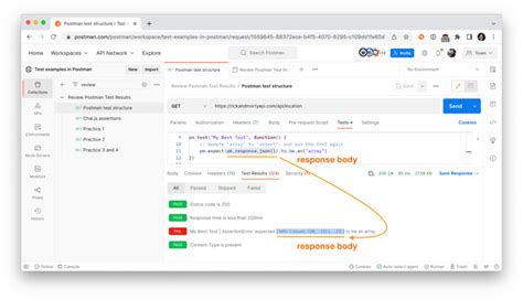 Postman parse response body.  You can access information about the request and res...