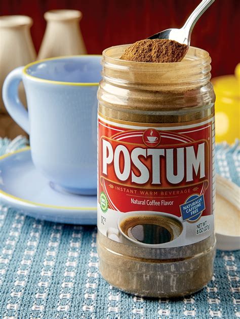 Postum drink. POSTUM CAKE. - Melt 2 sticks of butter in a saucepan over medium heat. - While melting butter, add 3 tablespoons of Postum to 1 cup boiling water. - Once butter has melted, add Postum mixture and bring to a boil for about 10 seconds, then turn off heat and set aside. 