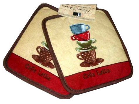 Pot Holders for Kitchen,Coffee Theme Coffee TimeHeat Resistant ...