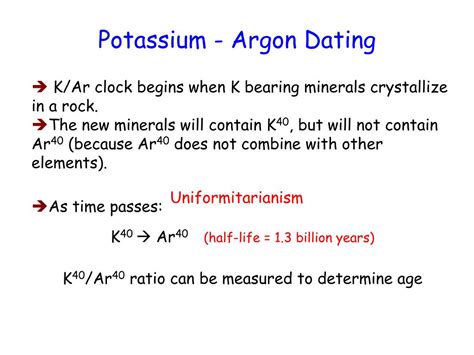 Potassium/Argon dating is an example of which type of dating