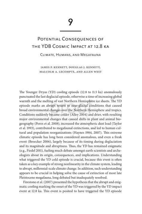 Potential Consequences of the YDB Cosmic Impact at 12.8 kya: …