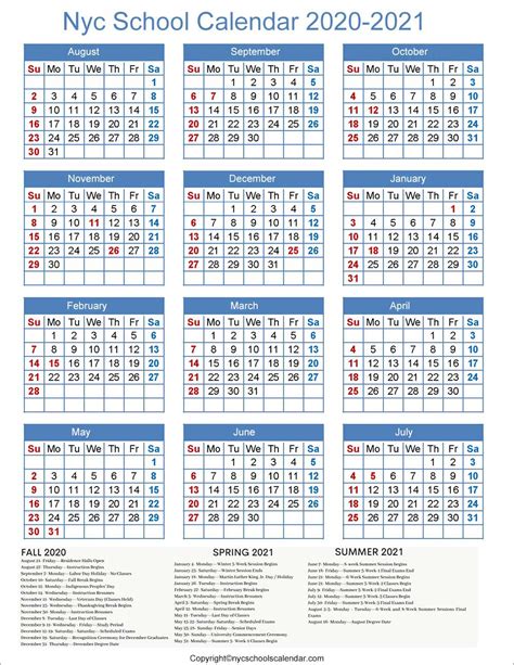 Potsdam Academic Calendar