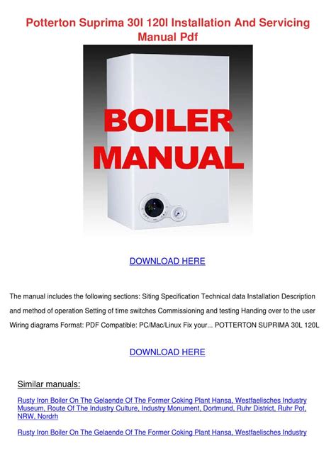 Potterton suprima 30l 120l installation and servicing manual. - Manuale della scheda madre packard hewlett.