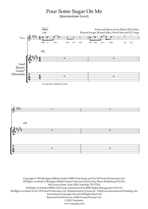 Pour some sugar on me guitar lesson. .  ...