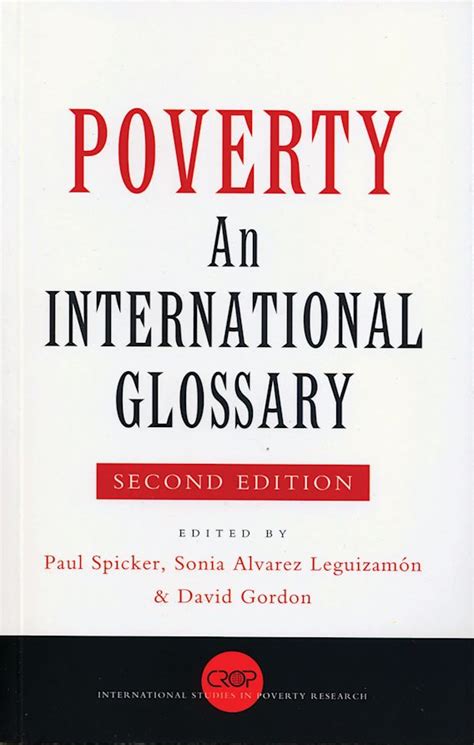 Read Poverty An International Glossary By Paul Spicker