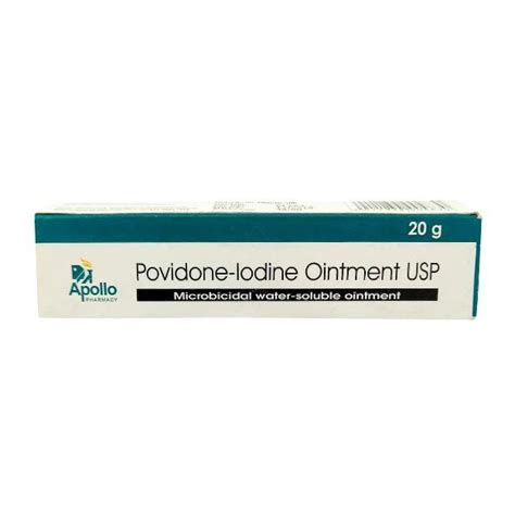Povidone ointment.  It consists of a complex of iodine and the polymer...