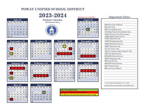 Poway Unified School District Calendar Holidays 20212022