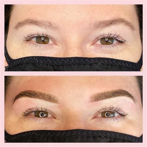 Powder brows before and after healing.  Our expert technicians understand the unique chal...