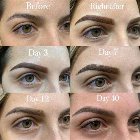 Powder brows healing stages day by day.  It&rsquo;s important not to pick them so the pigme...