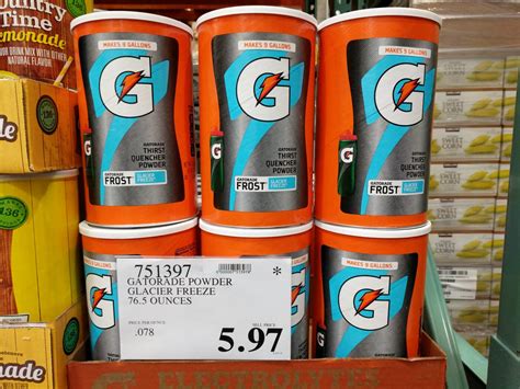 Gatorade Frost Thirst Quencher Powder, Glacier Freeze, 76.5 oz Contains critical electrolytes to help replace what's lost in sweat Top off your fuel stores with carbohydrate energy, your body's preferred source of fuel.