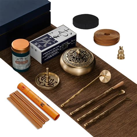 Powder incense burner with stencil.  Each component of the kit, including a beautifully cra...