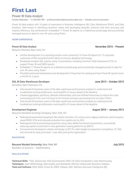Power BI Data Analyst Resume Example for 2023 Resume Worded