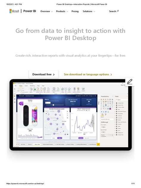 Power Bi Desktop Interactive Reports Microsoft Power Bi