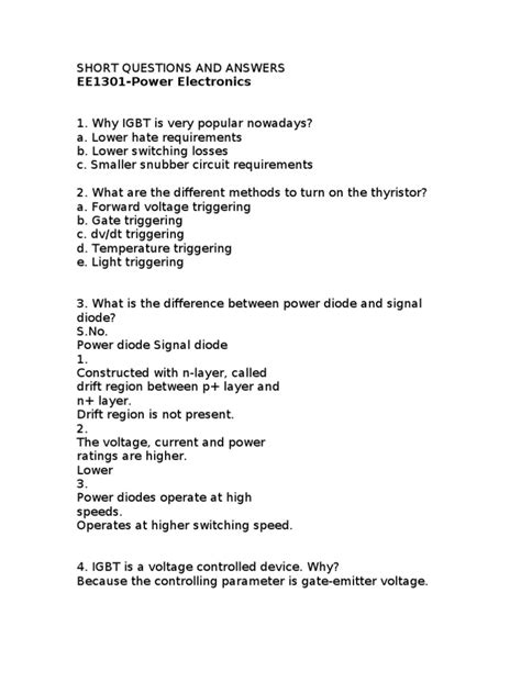 Power Electronics Question Bank