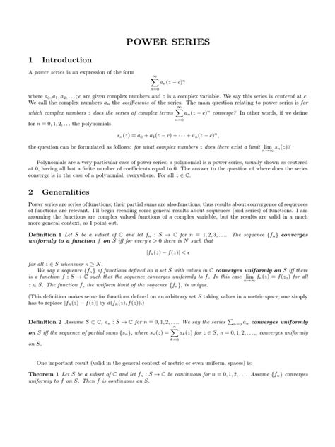 Power Series PDF