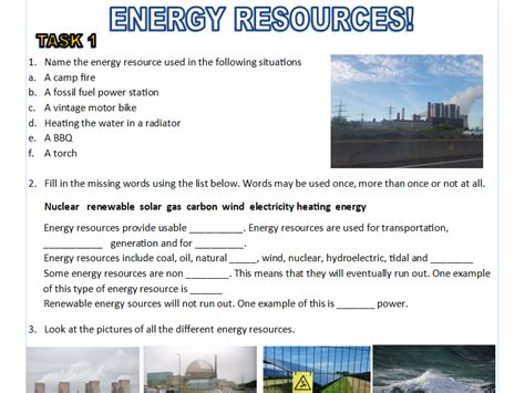 Power Worksheet Teaching Resources