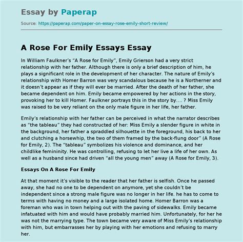 Power and Love in “A Rose for Emily” - Essay Examples