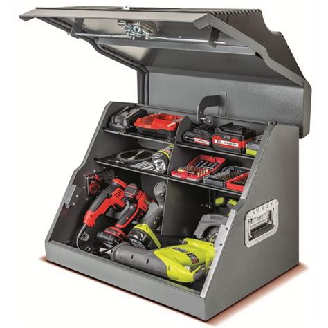 Power box tool box. The power tool bag has a heavy-duty design for durable structure. Front push-button for easy detaching/ attaching of the case to the tote unit. Heavy-duty anti-rust … 