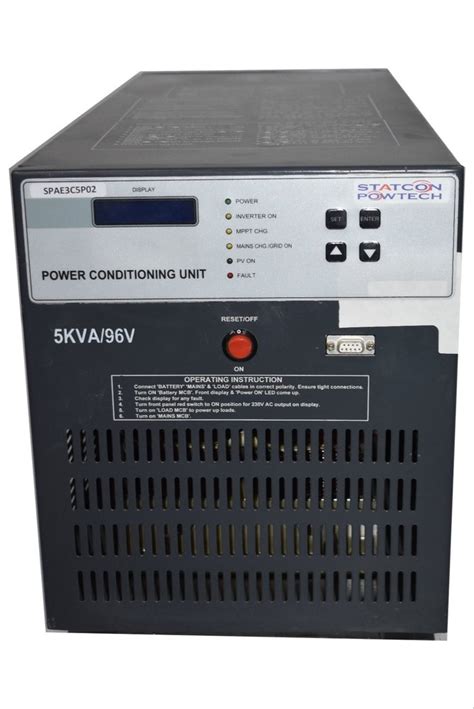 Power conditioning unit. oiseless operation Automatic temperature compensation Inbuilt solar charger Low voltage disconnect Inbuilt galvanic isolation transformer Freedom to chose ... 