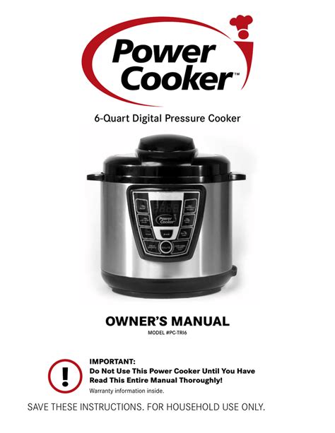 Power cooker instructions quick start guide. - Florida physical science textbook teacher edition.