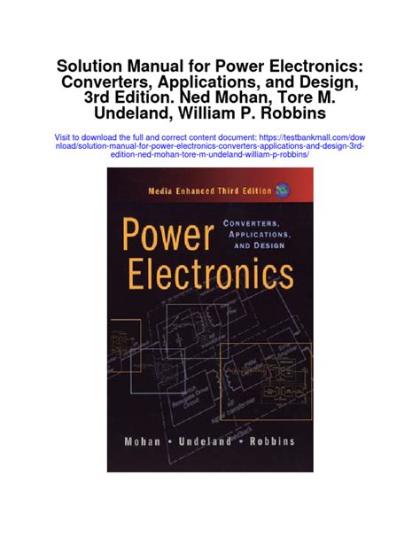 Power electronics mohan solution manual 3rd. - Laboratory manual for basic electrical engineering.