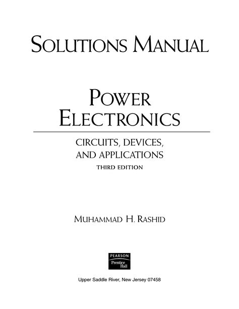 Power electronics solution manual muhammad rashid. - 1999 pontiac grand am se owners manual.