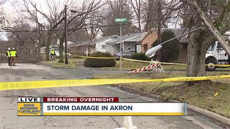 Icy Akron-area winter storm takes down trees, thousands lose power; most schools open. As many as 2,400 FirstEnergy customers in Summit County and more than 900 in Portage County were without power as of noon Friday in the aftermath of an icy winter storm that moved through the region overnight and downed trees.. 