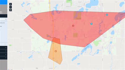 A map of the power outages in Richmond, Indiana, on Nov. 7, 2023. (Provided Photo/Richmond Power and Light).