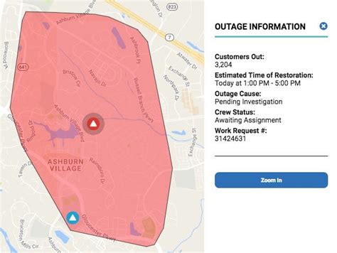 A power outage that seemed to have occured within the past out is impacting about 9,200 homes and businesses in the Ashburn area, according to Dominion Virginia's website. Several businesses along .... 