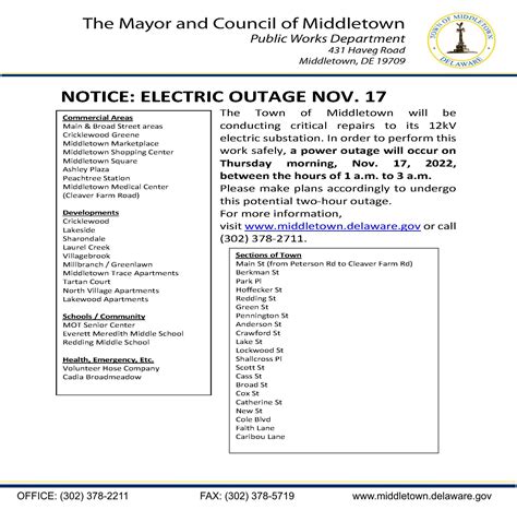 Power outage delaware. Customers of Middletown’s electric utility endured an outage that began. Monday afternoon and evening. Power was restored at 11:30 p.m. Delmarva Power reported extensive damage to one of its electric lines from a motor vehicle accident Monday morning. It required emergency repairs “for the safety of residents and the electric supply.”. 